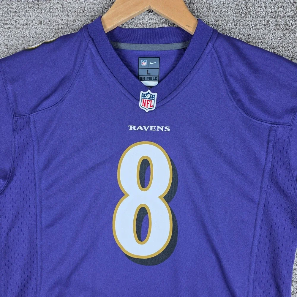 Nike Baltimore Ravens Lamar Jackson 8 NFL Jersey Womens L 14/16 Purple Football